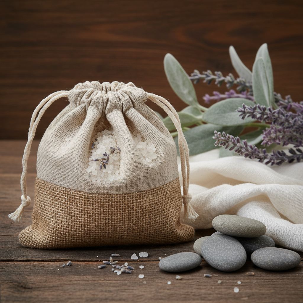 Linen Burlap Exfoliation Bag