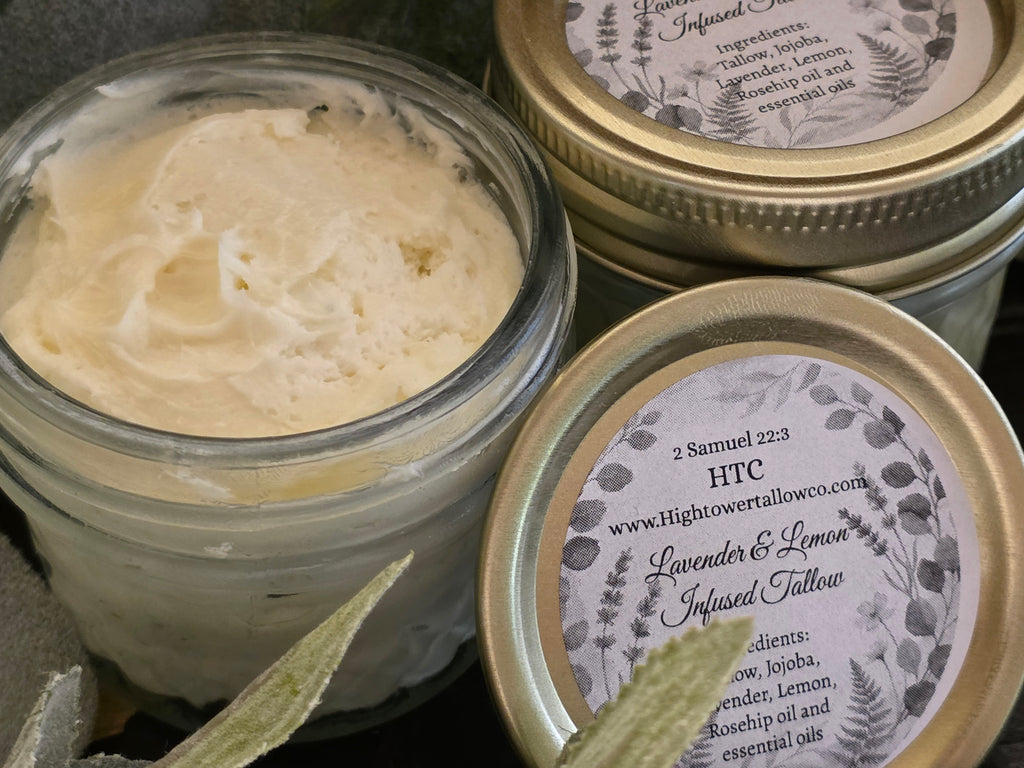 Lavender & Lemon Botanical Tallow Balm | Calming Herbal Tallow Skincare