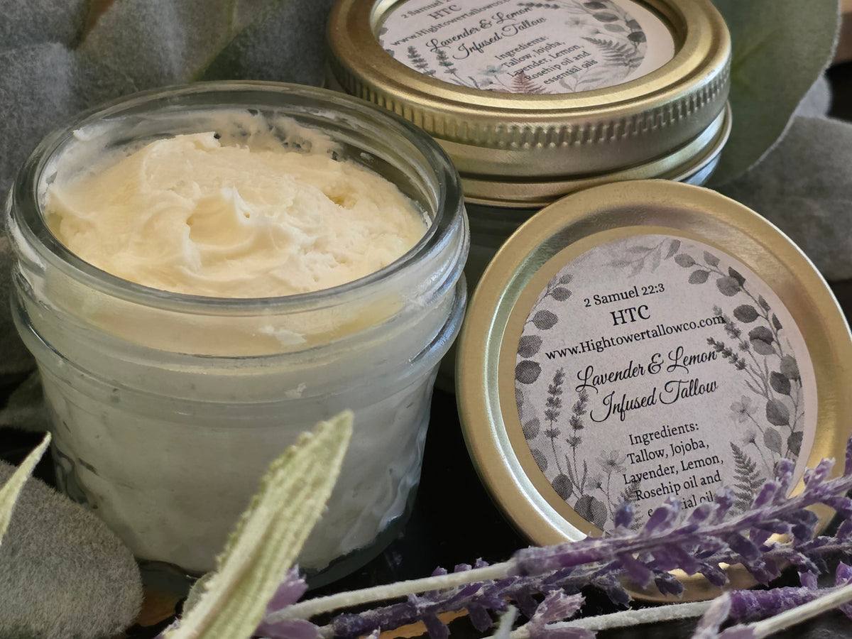 Lavender & Lemon Botanical Tallow Balm | Calming Herbal Tallow Skincare